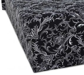 Manželská posteľ ÁJA s úložným priestorom, čierno-biela (vzor č.19)