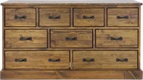 Rustikálna veľká komoda - bielizník s 9 zásuvkami 152x45x80 cm