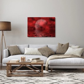 Sklenený obraz - Mesiac na hladine (70x50 cm)