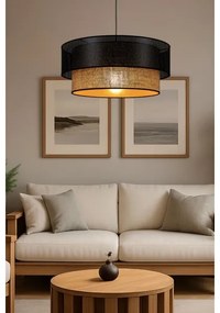 Závesný luster BORHO na lanku 1xE27/60W/230V čierny/juta