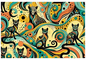 Fototapeta farebné abstraktné mačky