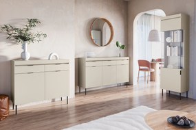 Komoda Sentia 105 cm s 2 zásuvkami - kašmírová / čierna