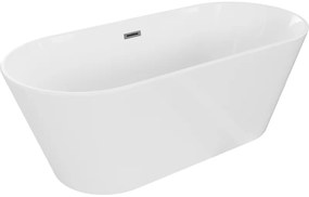 Mexen Flavia, voľne stojaca vaňa 150 x 75 cm, biela, brúsený grafit prepad, 54031507500-95