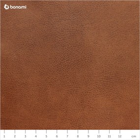 Koňakovohnedá rohová pohovka z recyklovanej kože Bonami Selection Fairfield, pravý roh, 282 cm