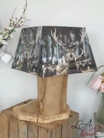 Štvorcové tienidlo na lampu s jeleňom v zimnej krajine - 37 * 37 * 25cm