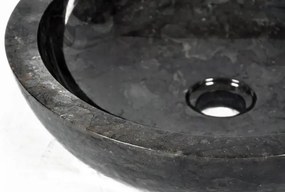 DIVERO kamenné umývadlo - čierny leštený mramor