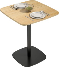 HOMCOM jedálenský stôl — moderný štvorcový stôl pre 2 osoby 61 × 61 cm s oceľovým rámom, prírodné drevo | Aosom