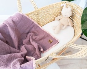 Baby Nellys Luxusná dvojvrstvová mušelínová detská deka, 75 x 100 cm, fialová

 75 x 100