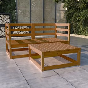 vidaXL 3-dielna záhradná sedacia súprava medovo-hnedá borovicový masív