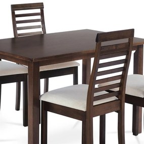 Autronic BONTEC Jedálenský set so 4 stoličkami, 120x75x75cm, masív, orech, AUT-4000 WAL Farba: Biela