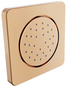 Mexen - podmietková sprchová tryska, štvorcová, 130x130 mm, ružová-zlatá, 79366-60