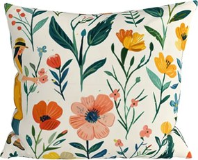 Bavlnená obliečka na vankúš FLOVINA POLY 45x45 cm, farebný