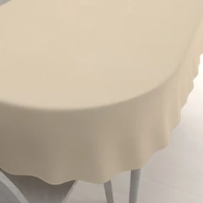 Biante Veľký dekoračný oválny obrus BKS-407 Krémovo béžový 200x260 cm