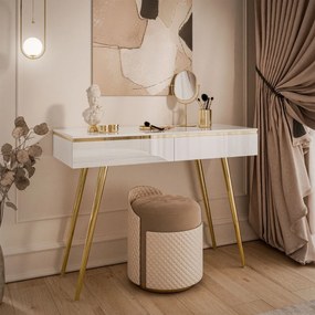 KONZOLA NESSIE BIELY LESK + ZLATÉ NOHY 102 cm