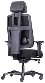 Záťažová ergonomická stolička BOSTON 24/7 — látka, čierna, nosnosť 200 kg