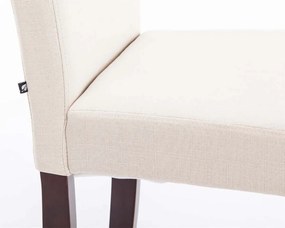 Jedálenská stolička Inn (SET 2 ks) - látka, nohy tmavo hnedé - Krémová