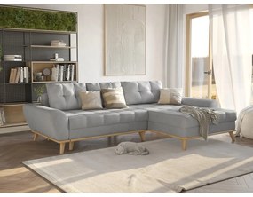 Svetlosivá rozkladacia rohová pohovka (pravý roh) Balitco – Ropez