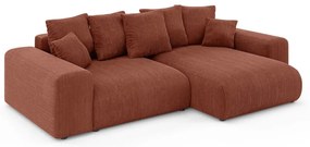 Menčestrová rozkladacia rohová pohovka s úložným priestorom v tehlovej farbe (variabilný roh) Luma – Ropez