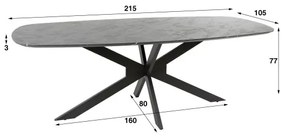 Jedálenský stôl 56-49 Danish Ovál 215x105cm  - Komfort-nábytok