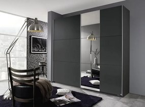 Šatníková skriňa Kronach, 175 cm, šedá/zrkadlo