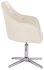 LuxuryForm DESIGN Kreslo ROMA na striebornom kríži - krémové