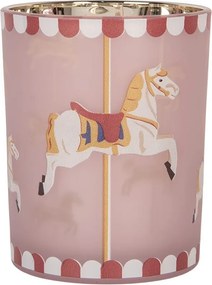 Sklenený svietnik na čajovú sviečku koník - Ø 10*13 cm
