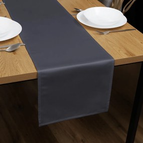 Biante Saténový behúň na stôl polyesterový Satén LUX-056 Antracitovo sivý 45x180 cm