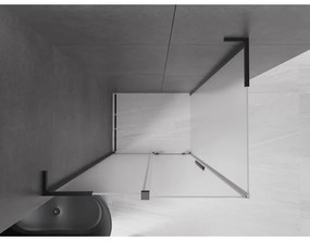 Mexen Velar L, sprchový kút s posuvnými dverami 120 x 110 cm, 8mm sklo námraza, čierna matná, 871-120-110-33-70