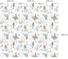 Tapeta morskej panny biela 280x100 cm