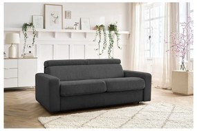 Tmavosivá menčestrová rozkladacia pohovka 215 cm Monaco – Bobochic Paris