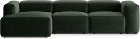 Zelená rohová pohovka (ľavý roh/s leňoškou) Bergamo – Cosmopolitan Design