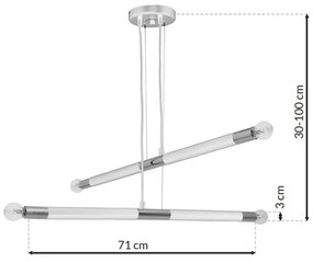 Luster na lanku BASTONE WHITE 4xE14/40W/230V