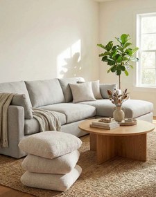 Moderný otočný taburet Vario do obývačky, béžový