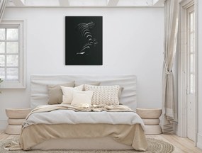 drevko Abstraktný obraz na stenu Pruhy Rozmer obrazu: 43 x 32,5 cm, Farba dekorácie: Čierna