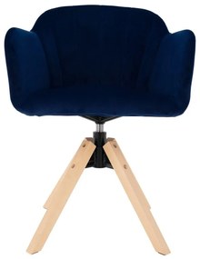 Moderné otočné kreslo čalúnené tmavomodrou Velvet látkou