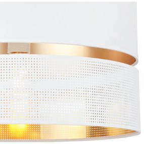 Závesné svietidlo Asti, 1x PVC/biele textilné tienidlo, (fi 40cm), g, b