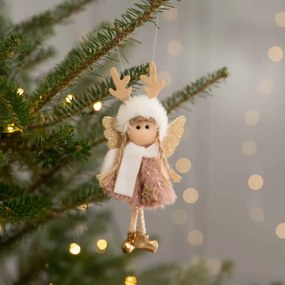 Vianočná ozdoba PLYS ružová bábika 800547