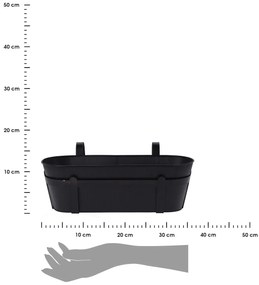 ZÁVESNÝ KOVOVÝ KVETINÁČ SOFT 13X36,5 CM ČIERNA