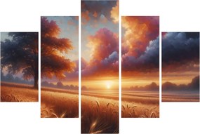 Obraz – Západ slnka na poli (150x105 cm)