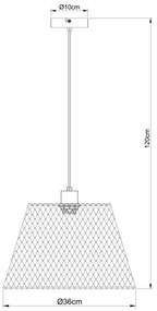 Globo 15646H1 - Luster na lanku BAKU 1xE27/40W/230V pr. 36 cm