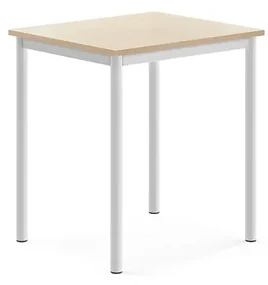 Stôl BORÅS, 700x600x760 mm, laminát - breza, biela