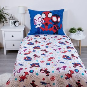Modrá bavlnená detská obliečka na jednolôžko 140x200 cm Spidey – Jerry Fabrics