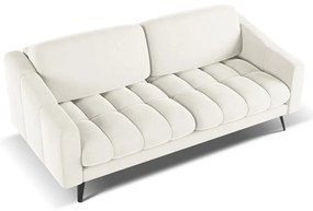 Biela zamatová pohovka 202 cm Nalu – Makamii
