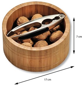 Drevená miska na orechy s luskáčikom Nuts, 17x7 cm