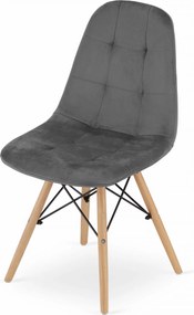AKCIA Sivá zamatová jedálenská stolička DUMO II. akosť