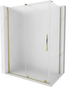 Mexen Velar, sprchový kút s posuvnými dverami 150 x 70 cm, 8mm sklo námraza, zlatá lesklá, 871-150-070-31-50