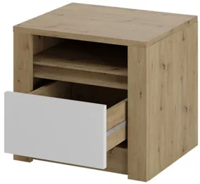 Nočný stolík so zásuvkou SN Nicenna NC08, Farba:: dub artisan / sivá