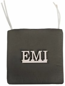 Sedák na stoličku tmavo sivý 40x40 cm EMI