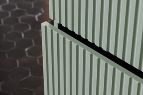 Závěsná skříňka Line Reed Green Gaja s deskou a umyvadlem 50 cm zelená/dub evoke