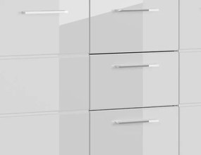 Široká komoda Scout, 165 cm, sivý dub/biely lesk